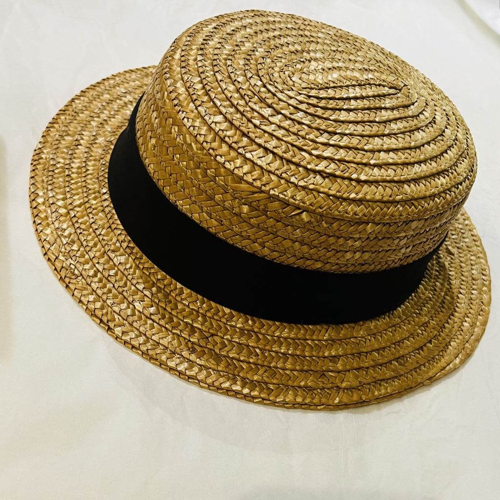 Vintage Straw Boater Hat