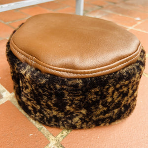Sophie: Leather and Fur Round Cap