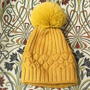 Wool Bobble Hat With Detachable Pom Pom