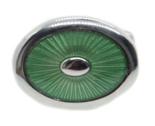 Green Oval Rhodium plate Cufflinks