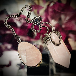 A Rose Quartz Dowsing Pendulum