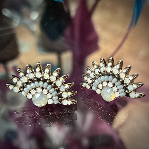 Art Deco Jessica Jewelled Fan Earrings