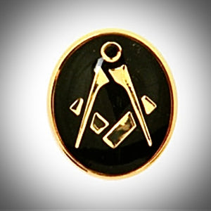 Gold Tie Tac Black Oval Masonic Design