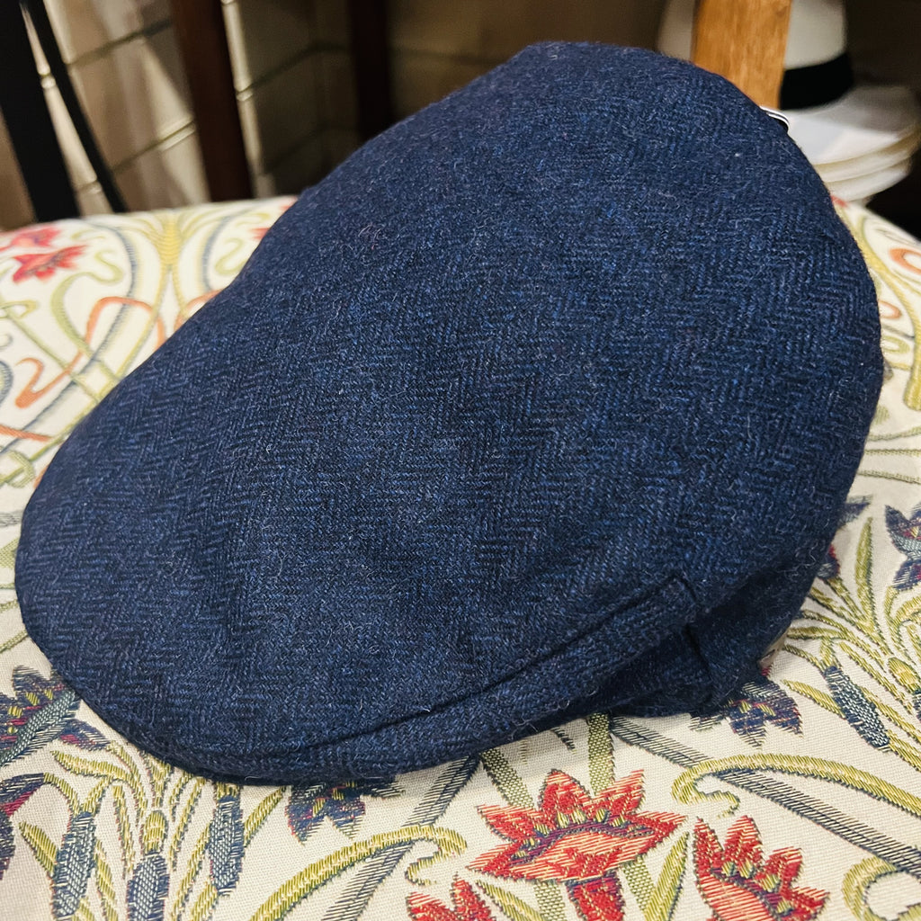 Charles Navy Wool Flat Cap