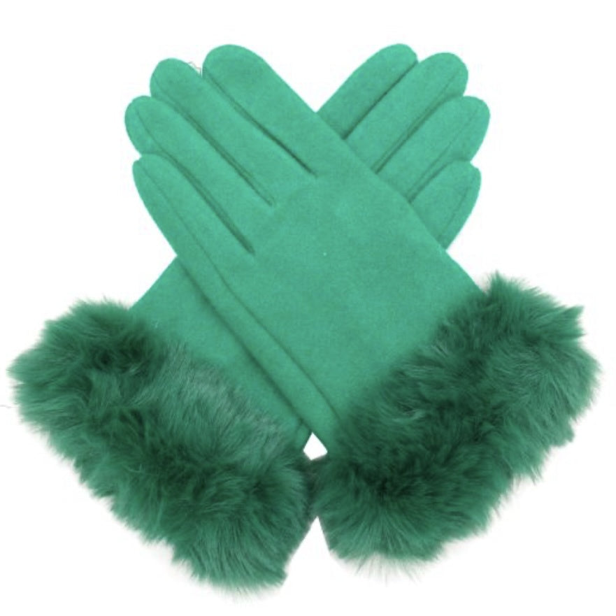 Lu Lu Gloves With Faux Fur Trim