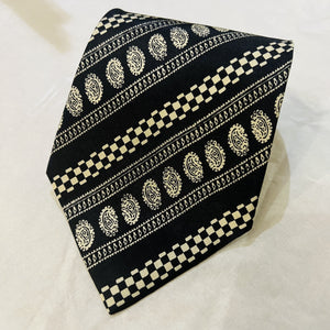 Black and Cream Patterned Tie