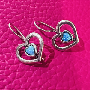 925 Sterling Silver Double Heart earrings