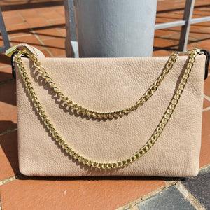 Crossbody / Clutch bag on Double Gold Chain