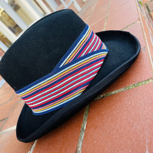 Black Wool Homburg With Striped Band