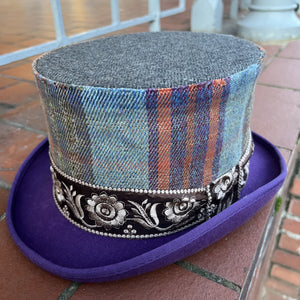 Unique Charlie Purple/Lilac Tweed Wool Top Hat
