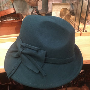 Trilby Style Cloche Hat with Bow