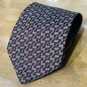 Tie - Wine/Navy/Grey Design
