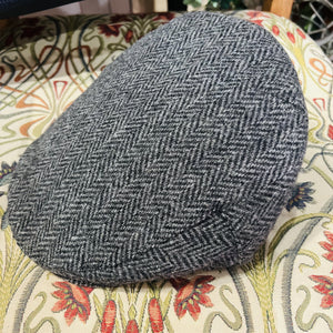 Jamie Flat Cap Grey/Black Herringbone