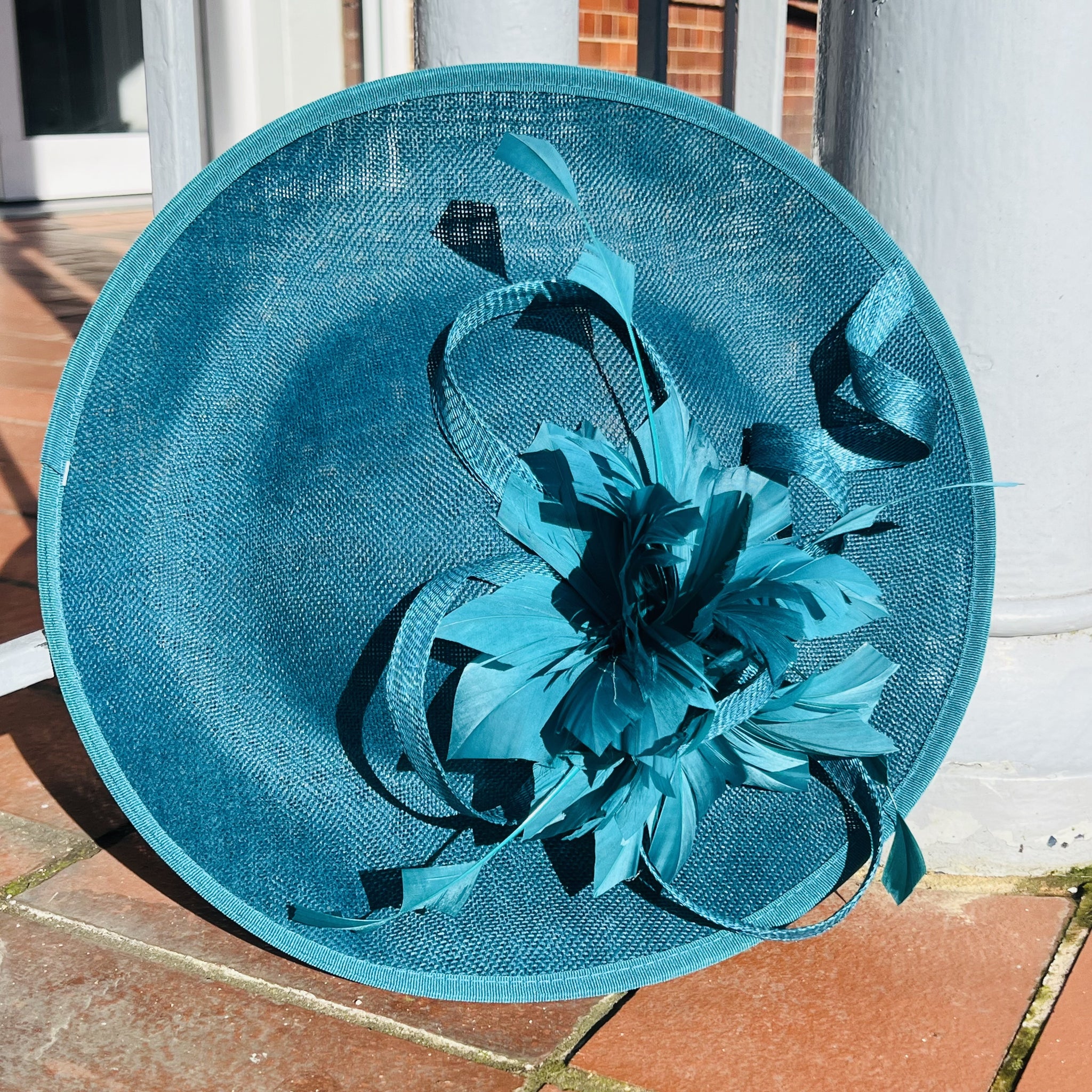 The Nova Sinamay Fascinator With Feather Flower