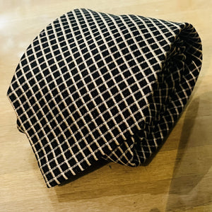 Tie - Black/Grey Hatched Design