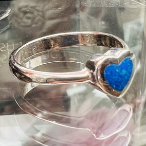 925 STG. Silver Ring with Heart Stone