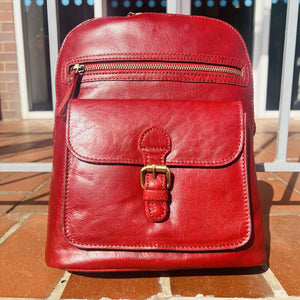 Red Alexis Ruck Sack Bag with Grab Handle