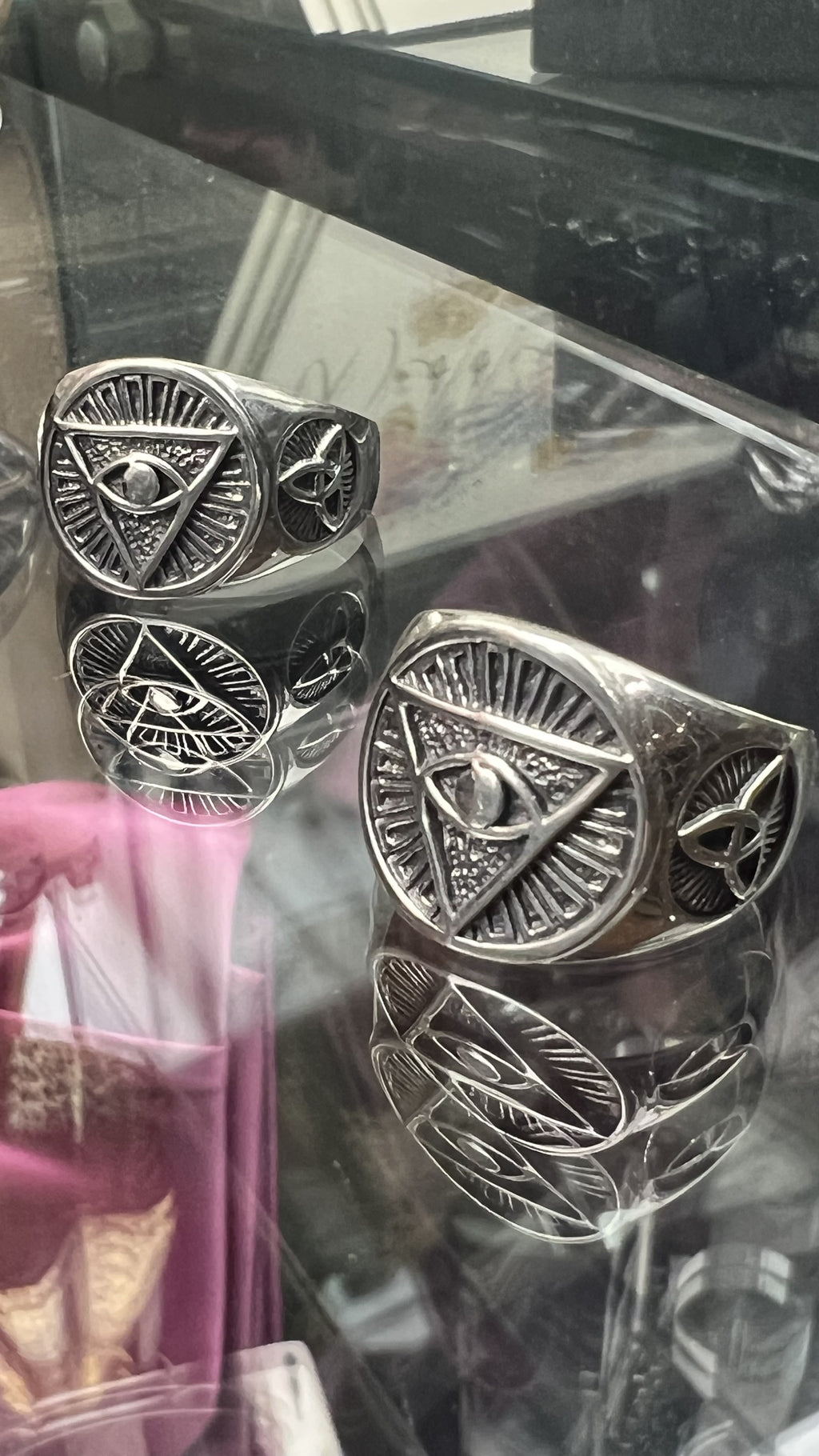 925 Sterling Silver Illuminati Circle Ring