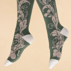 Knee High Sock - Floral Sage