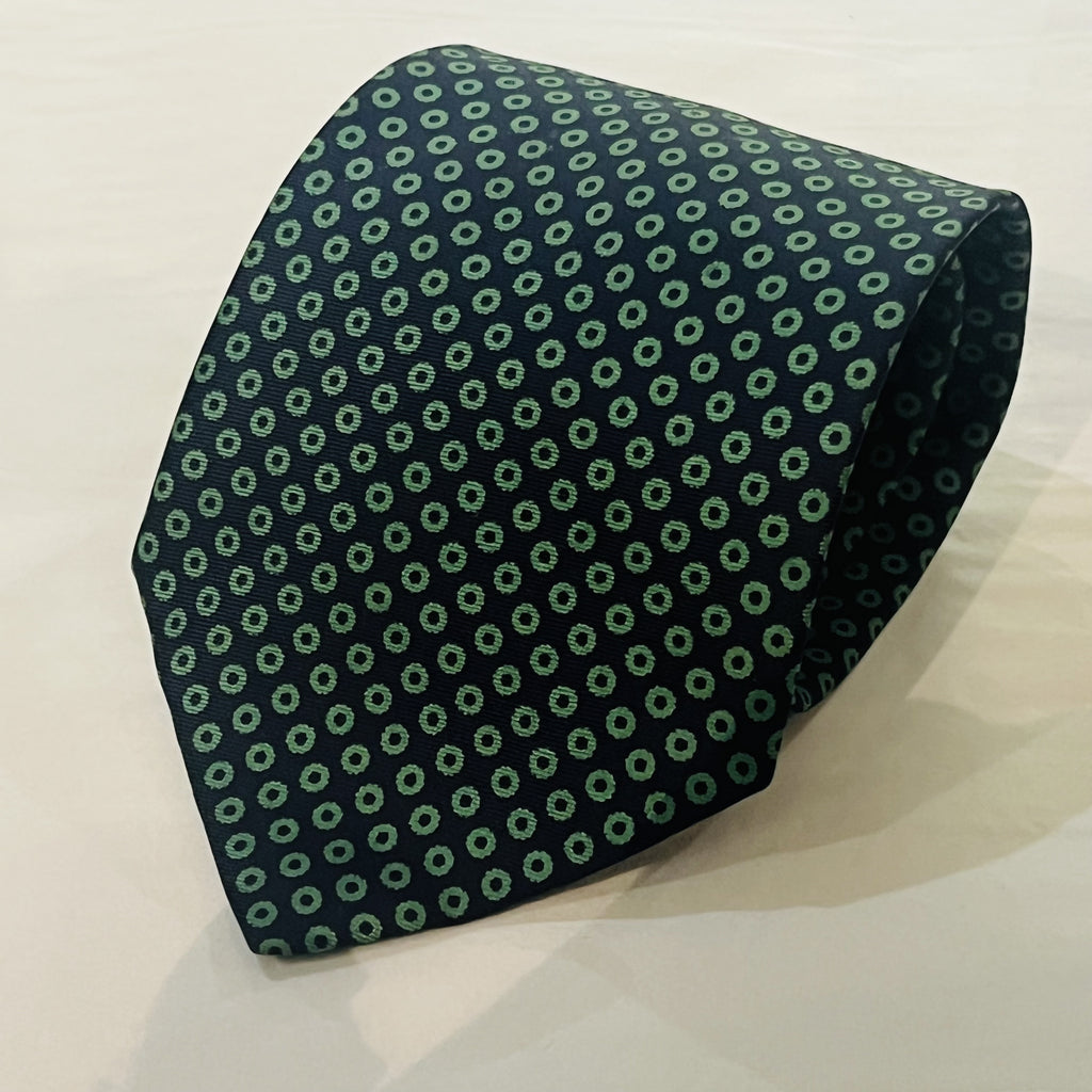 Austin Reed Silk Tie - Navy/Turquoise