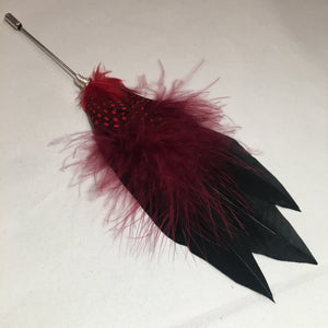 Long pin feather corsage