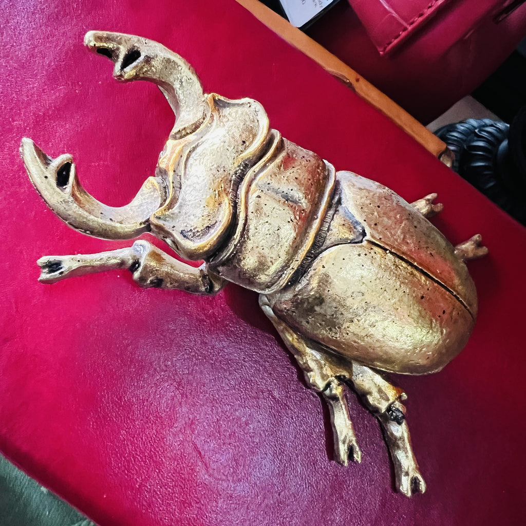 Wall Mounted Decorative Gold Stag Beetle
