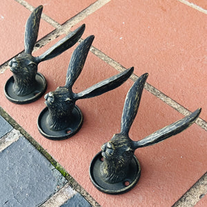 Bronze Metal Hare Head Hook