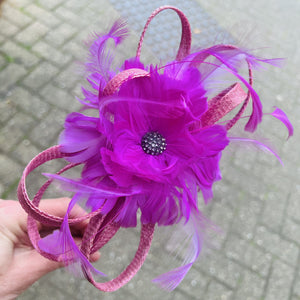 Orchid Fascinator with Jewel.