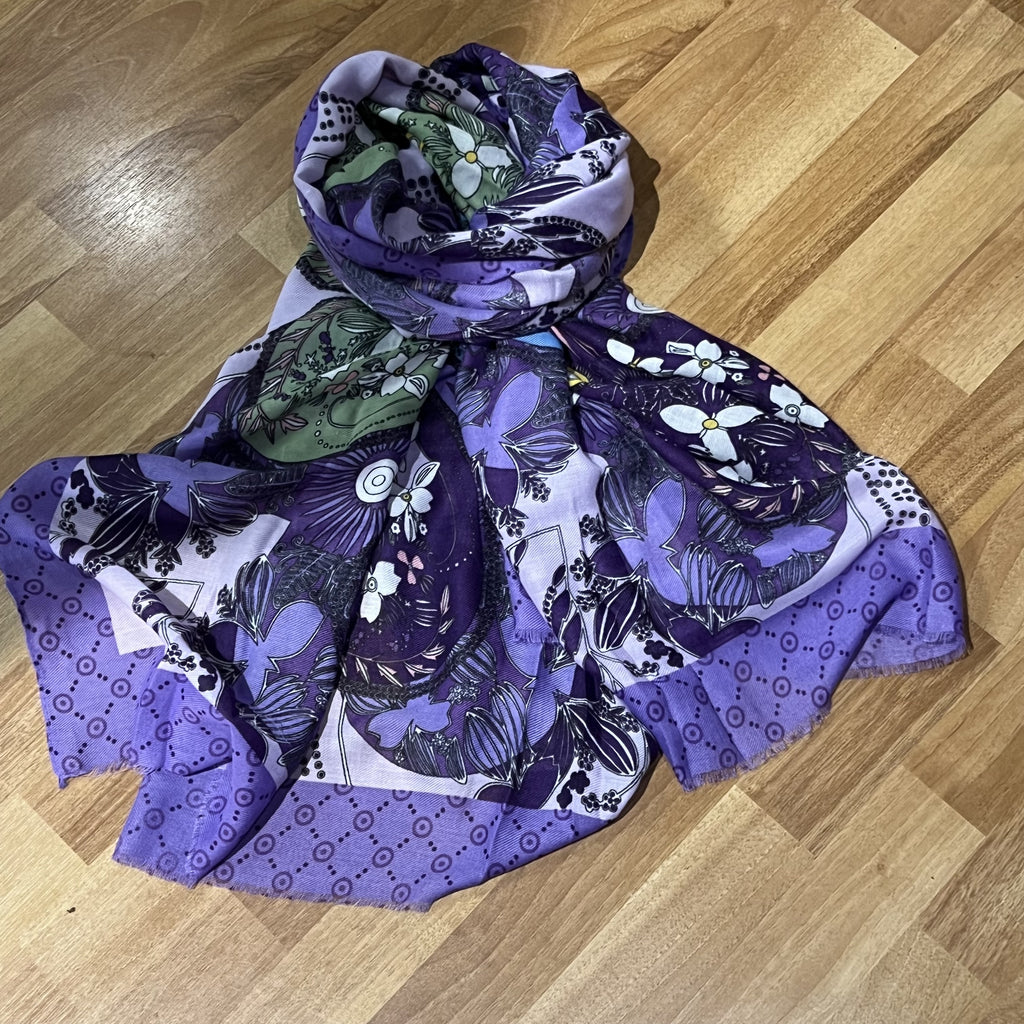 Scarf - Floral Printed Shamrock