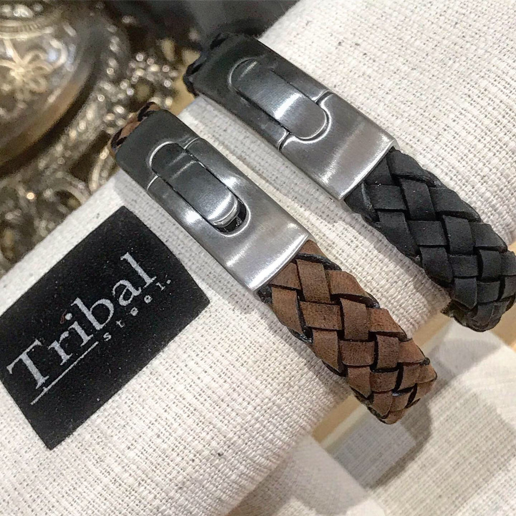 Leather woven bracelet