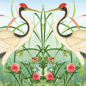 Card - red crowned crane