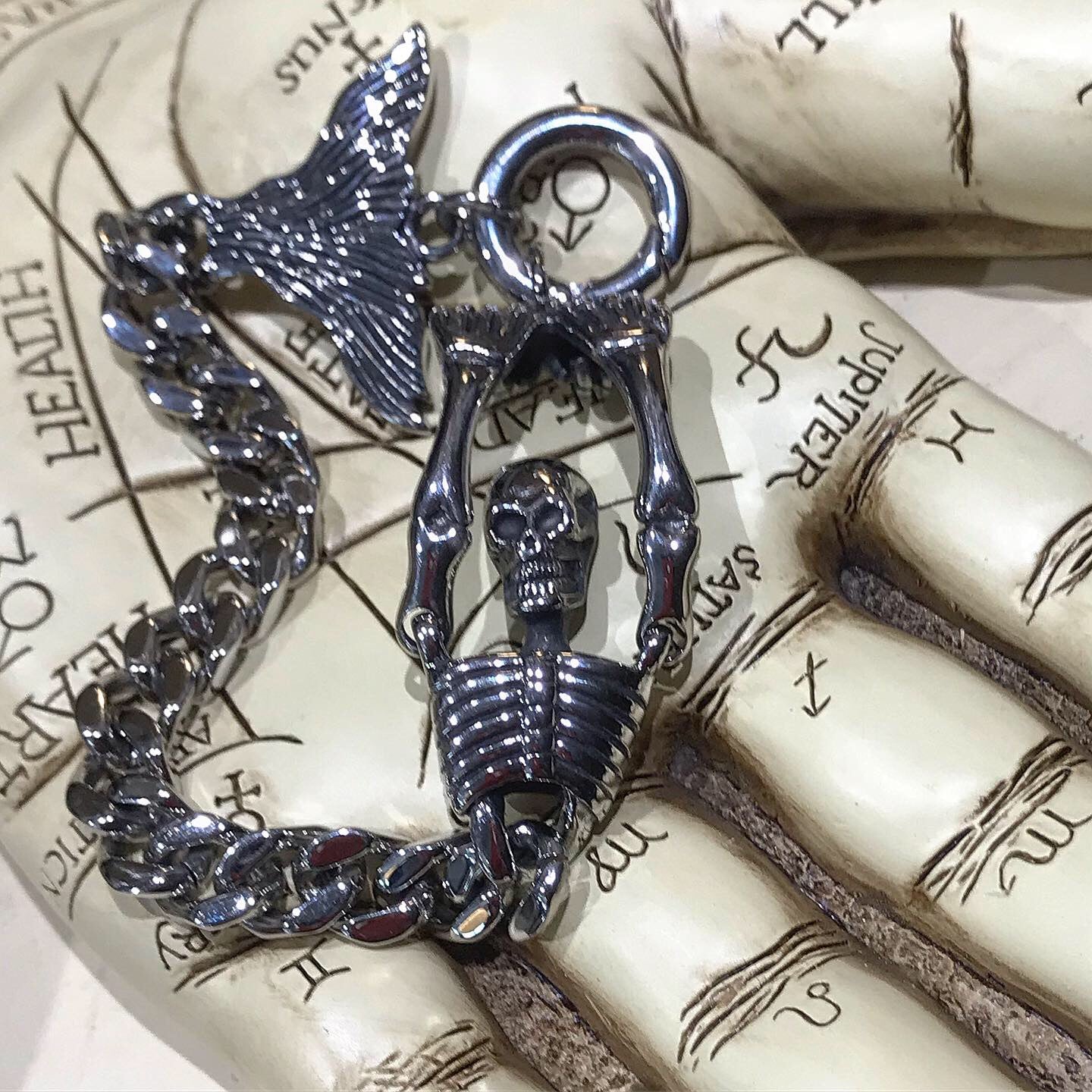 Gothic Punk Style Skeleton Chain Bracelet Versatile - Temu