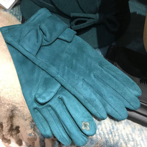 Suedette Bow Gloves