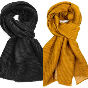 Two Tone Pleated Scarf