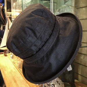 Nola Wax Wide Brim Cloche Hat Ridged