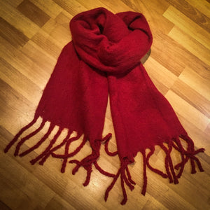 Cosy Thick Plain Fringed Scarf