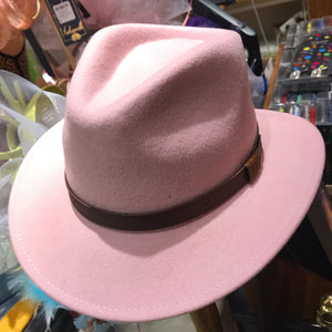 Crushable Fedora Hat - Baby Pink