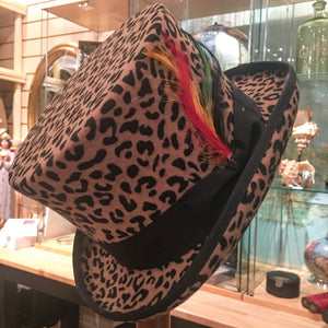 Leopard print top hat