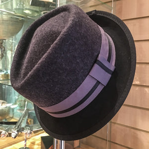 Trilby Hat - top grey brim black