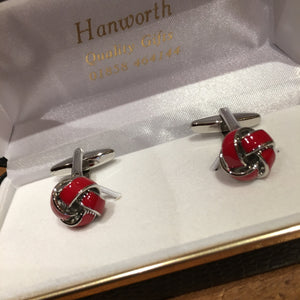 Cufflinks - knot - Red