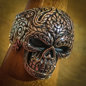 Decorative Skull Ring 925 Silver