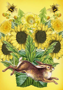 Card - Hare and Sunflowers