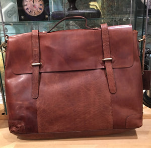 Large Leather Twin Strap Satchel