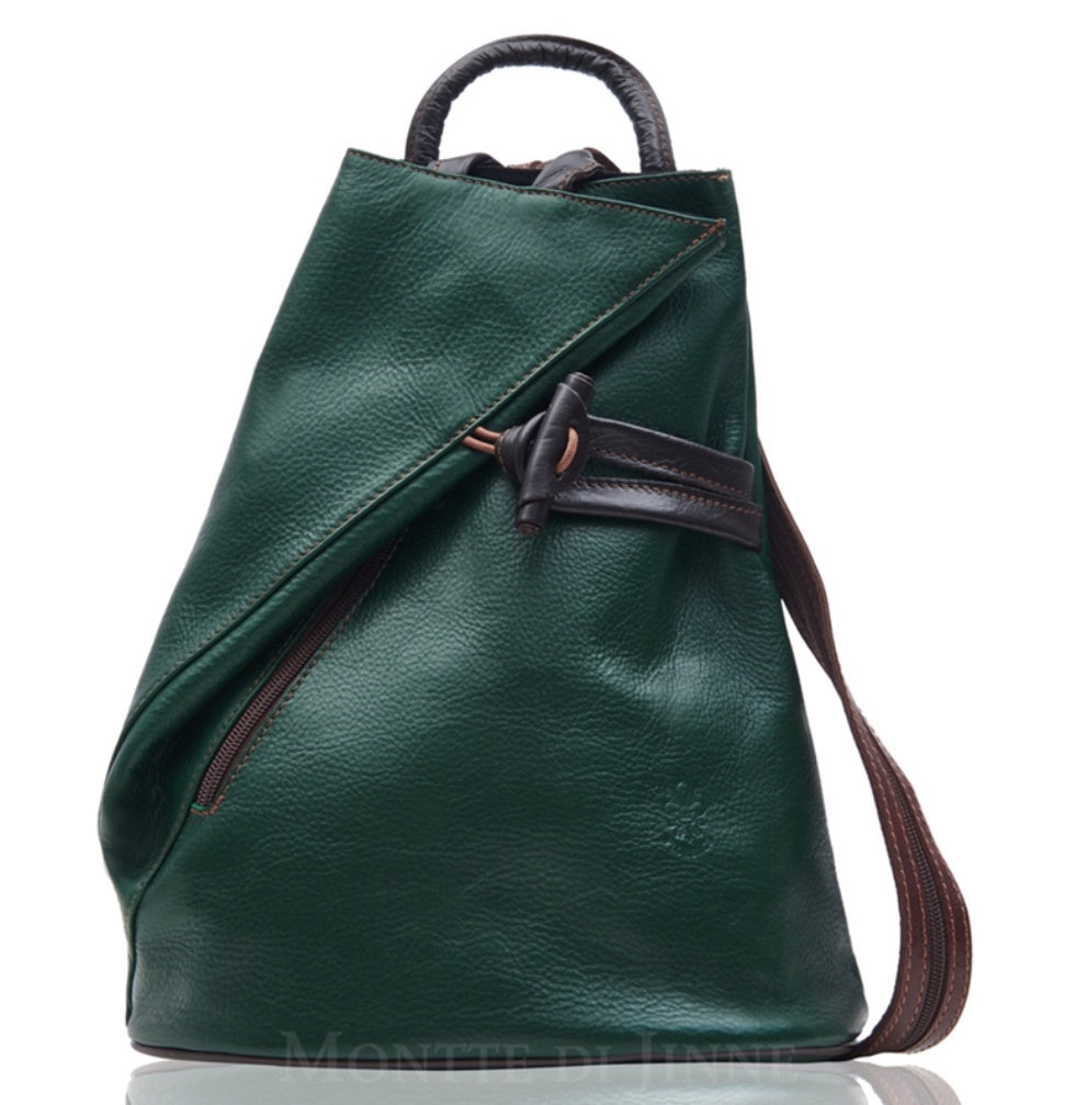 Italian Leather Toggle Rucksack Bag