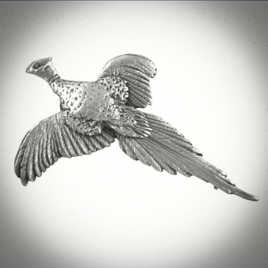 Pewter pheasant lapel pin