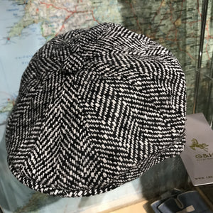 Wool Herringbone Baker Boy Cap - M